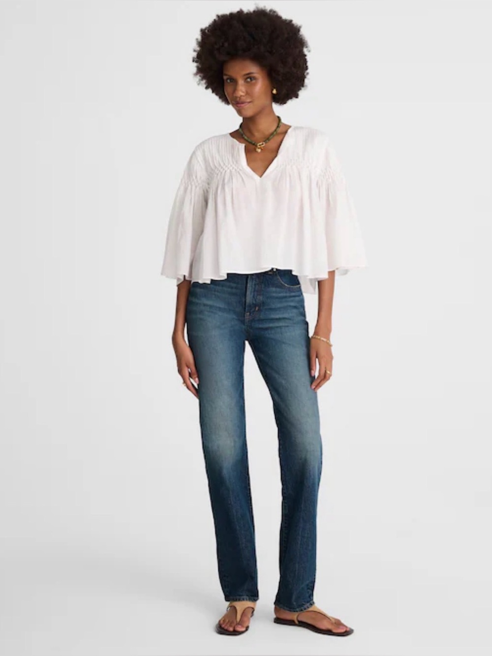 Madewell The Longline Straight Jean Greendale Wash Comfort Stretch Size 27
